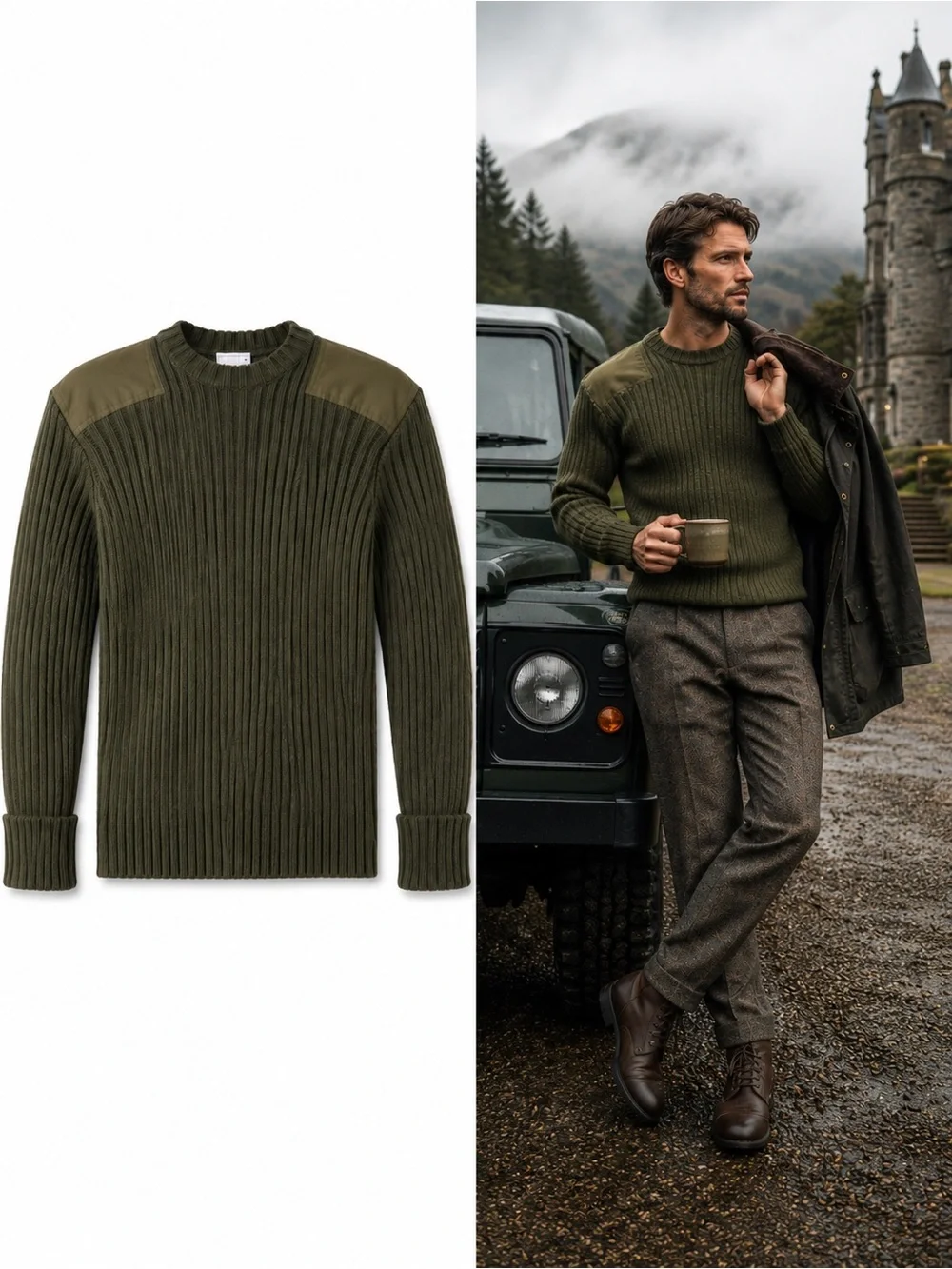 Woolly Pully British Military Commando Sweater Small Pure Wool Made in England